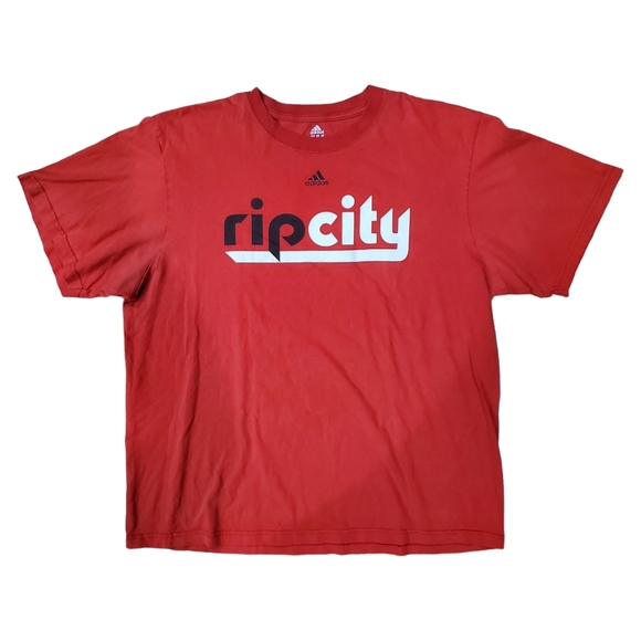 adidas Other - 💥SOLD💥 PORTLAND TRAILBLAZERS Shirt RIP CITY Spell Out ADIDAS NBA